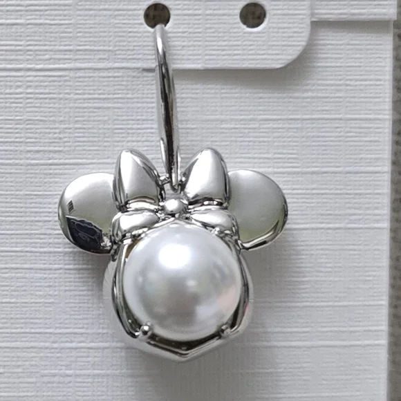Disney/Kendra Scott Silver Minnie Mouse Pearl Drop Earrings - Picture 3 of 5